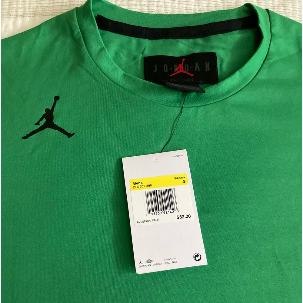 JORDAN DRI-FIT Long Sleeve Shirt Training Top Green DQ7901-388 NWT  Sz S